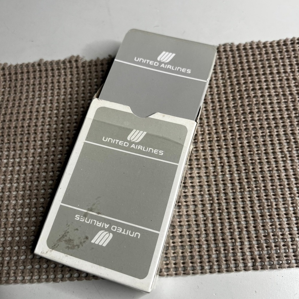 Vintage United Airlines Playing Cards Saul Bass Tulip Logo Gray Collectible Deck
